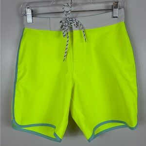 Crewcuts X Greenlines Boys Board Shorts Yellow Blue Size 14 Kids Beach‎ Summer